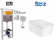 ИНСТАЛЛЯЦИЯ OLI 120 PLUS OLIPURE 152972+УНИТАЗ ROCA INSPIRA SQUARE RIMLESS A346537000 С СИДЕНЬЕМ SOFT-CLOSE